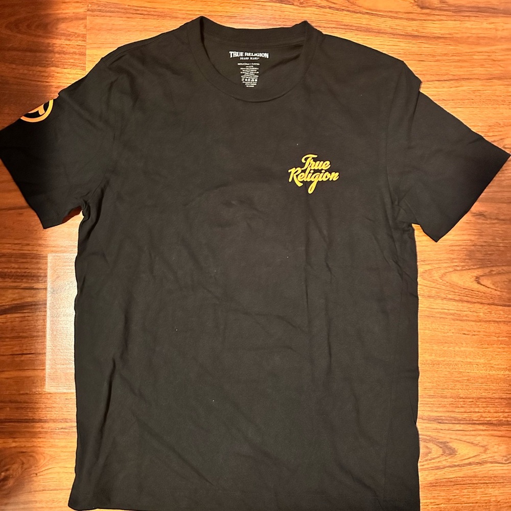 (Brand New) True Religion Black tee with Orange logo